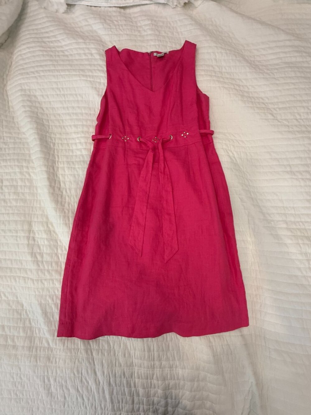 Jillian Jones 100% Linen Belted Dress Size 12